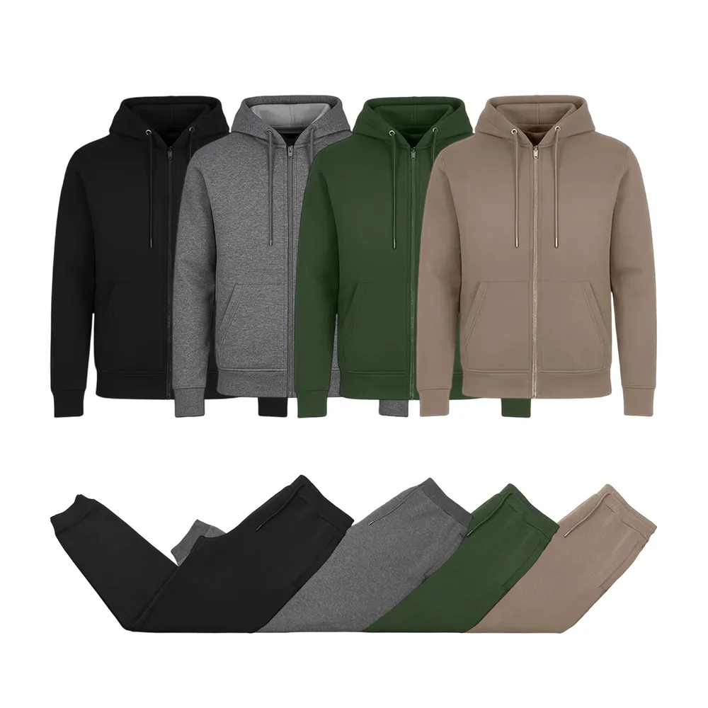 Men’s Multi Pack Fleece Zip Hoodie & Jogger Sets