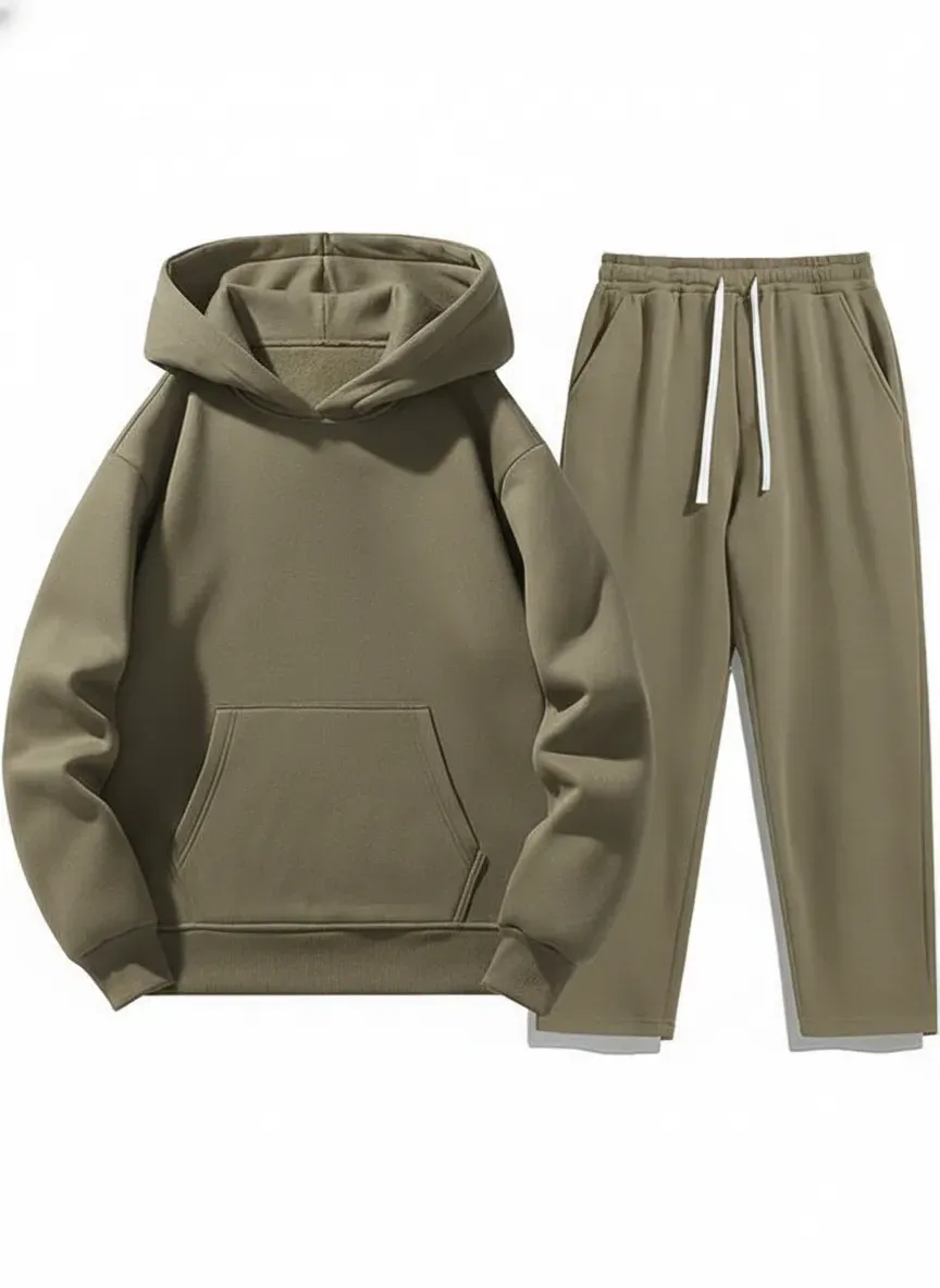 Men’s Casual Hoodie & Jogger Set – Two-Piece Daily Outfit