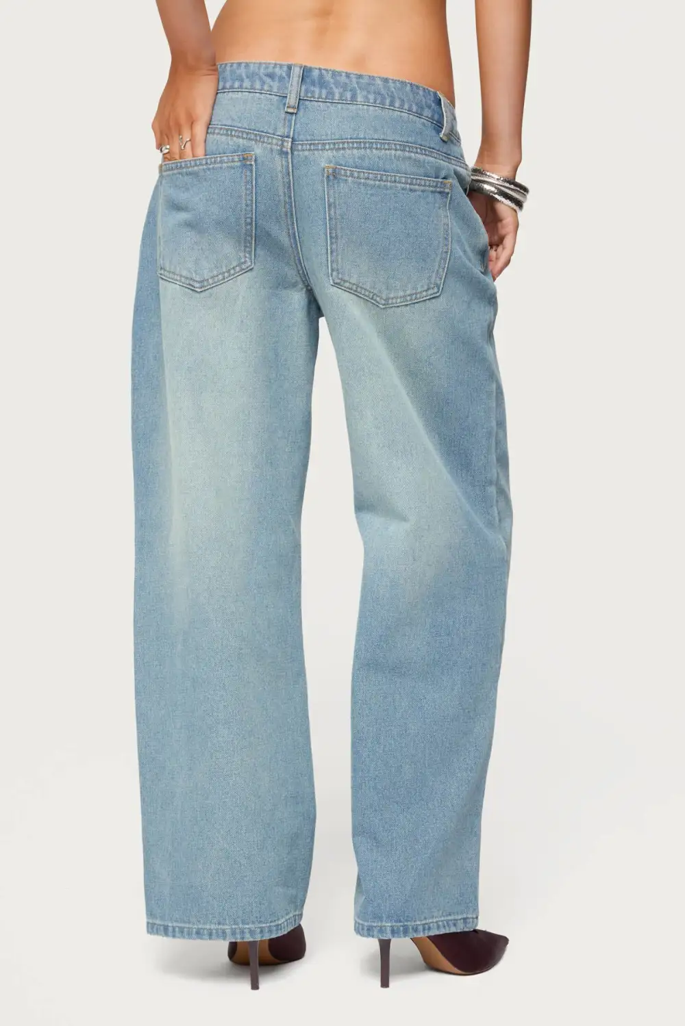 ⚡Last day only $29.9🔥 Raelynn Washed Low Rise Baggy Jeans