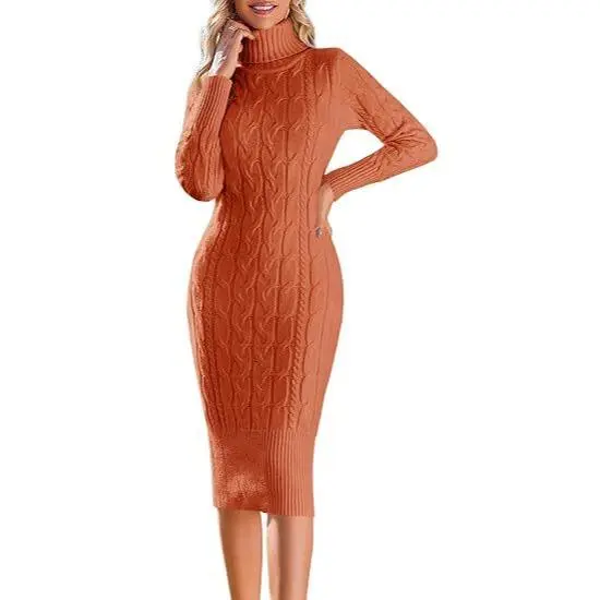 Women’s Long Sleeve Turtleneck Sweater Dress – Effortless Chic, Cozy Confidence | Winter Sale Event – Limited Stock!