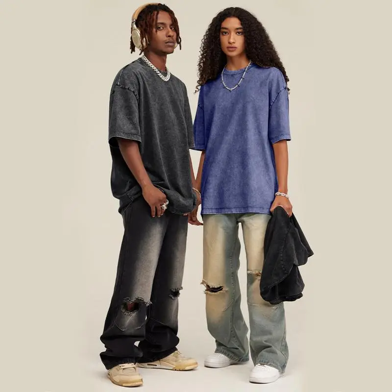 Acid Wash Unisex Oversized Cotton Comfort Tee