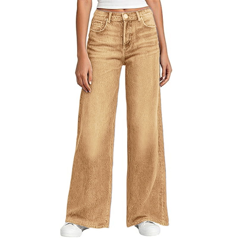Women's Sweatpant Jeans Print Denim Sweatpants High Waisted Full-Length Wide Leg Pants Baggy Comfort Faux Jeans