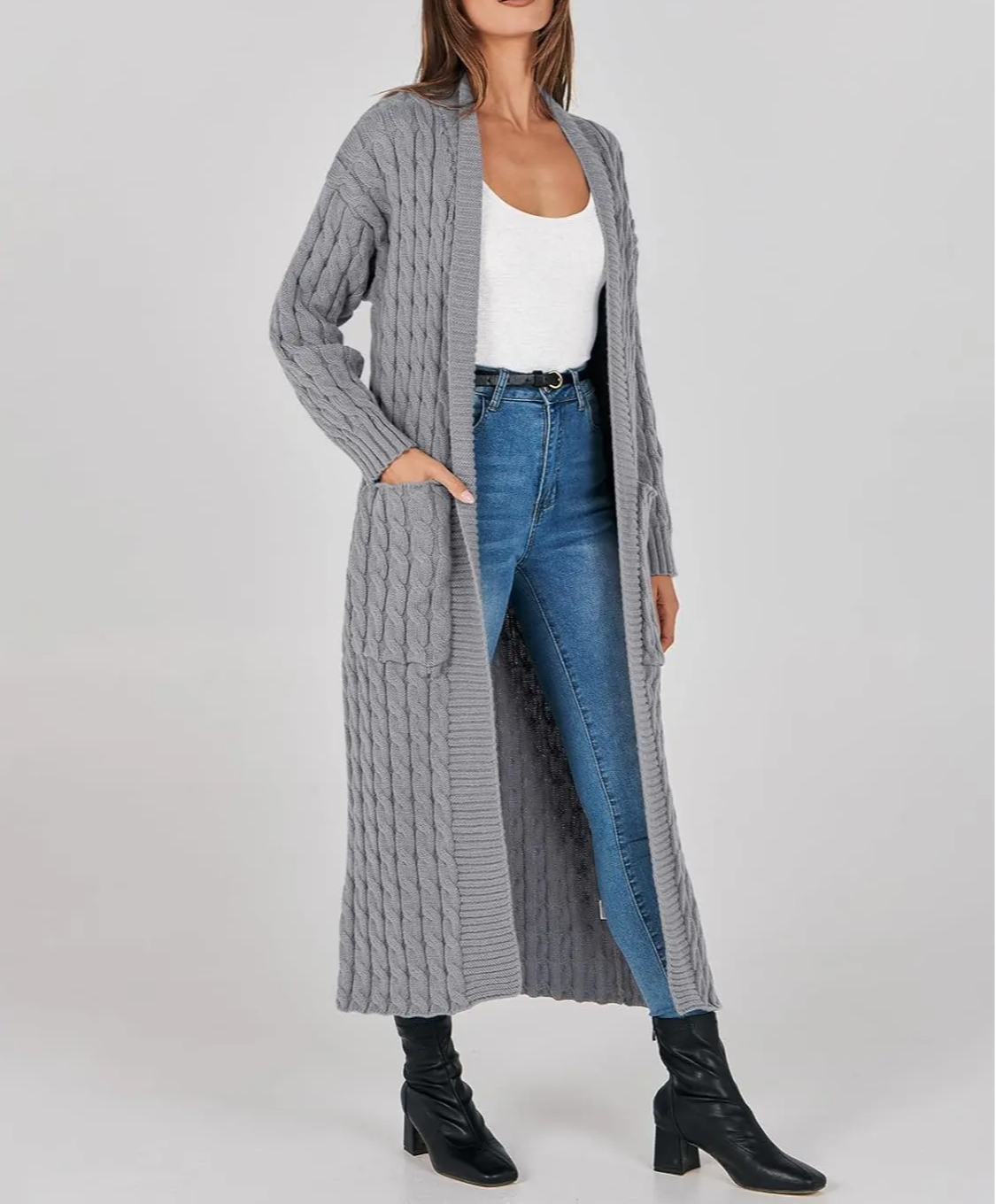 Women's Long Cardigan 2024 Oversized Coat Long Sleeve Open Cardigan Knitted Extra Long Coat Autumn Fashion Jacket Clothes