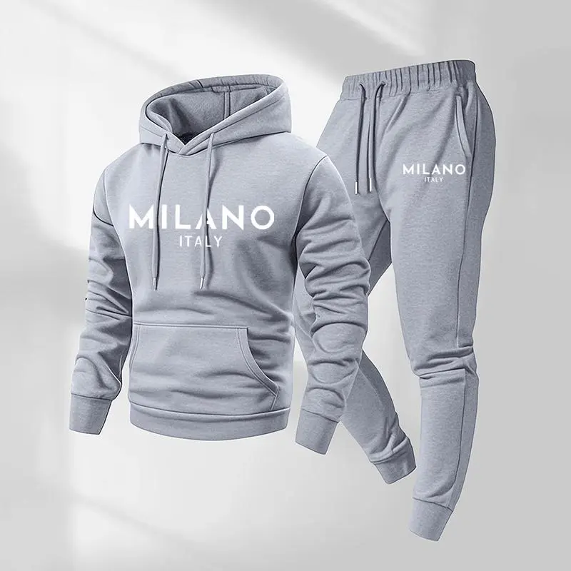 Men's Milano Printed Hoodie and Drawstring Sweatpants Set