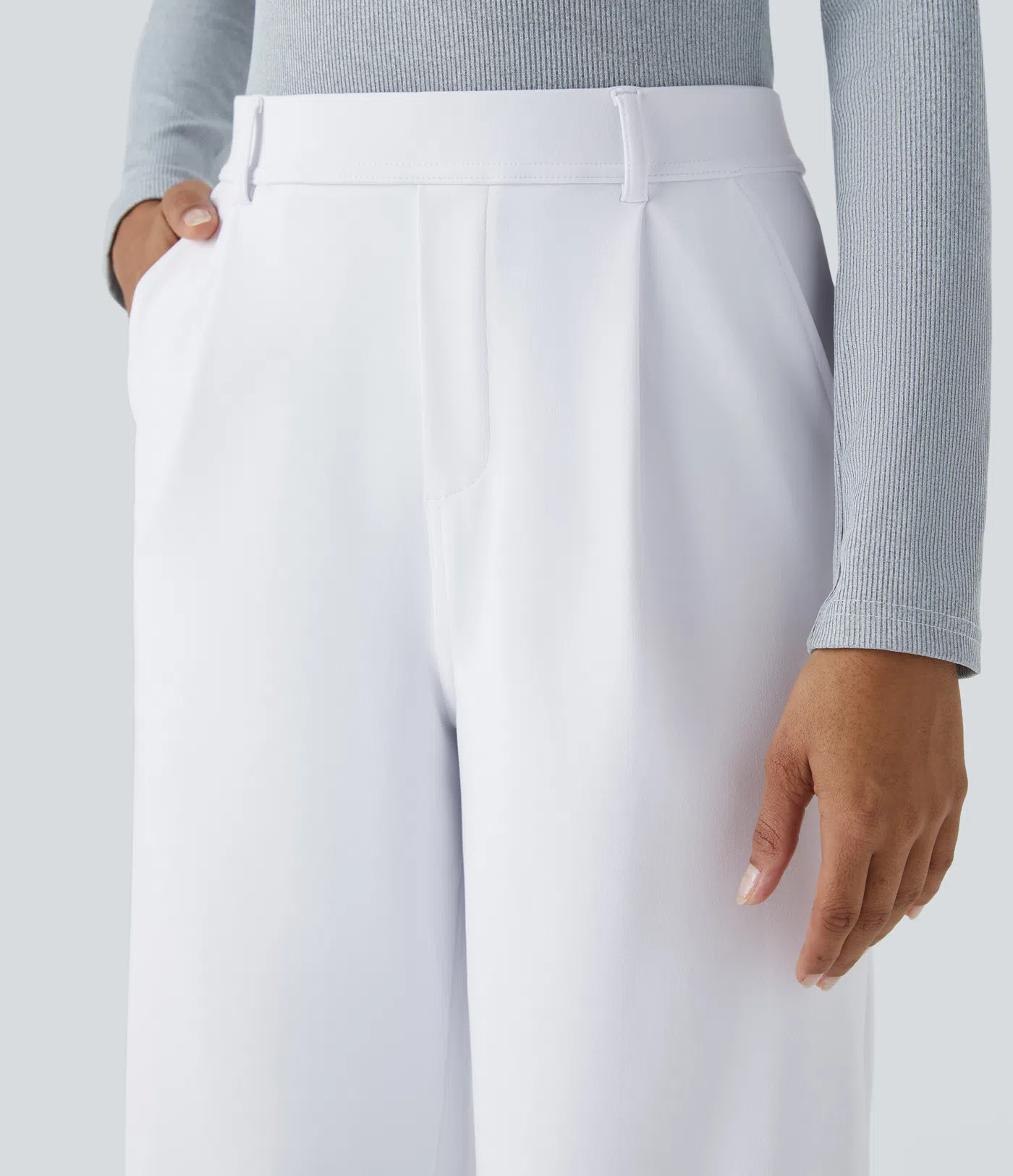 ⏰Big Spring Sale!High Waisted Side Pocket Straight Leg Work Pants
