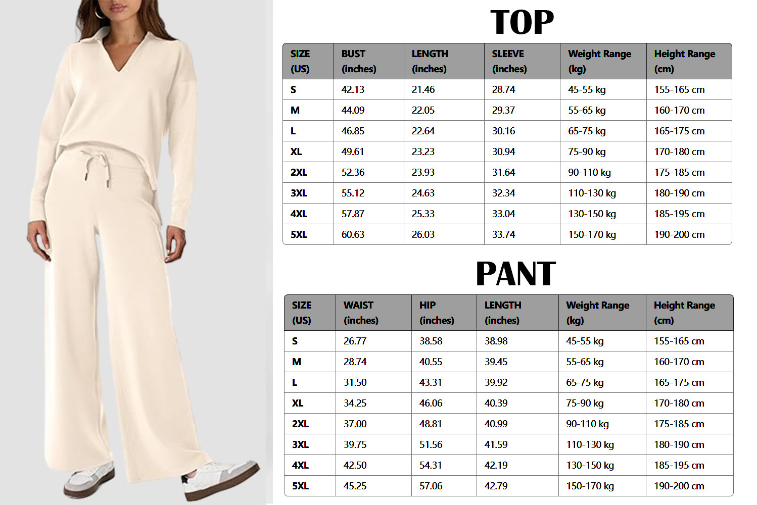 Women's 2 Piece Sets Outfits Casual Long Sleeve Sweatsuits Polo Top and Wide Leg Pants Matching Sets