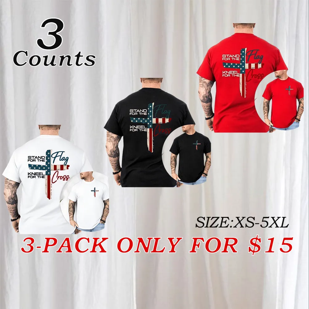 Stand For The Flag Graphic Tees for Cotton Fabric Casual Crew