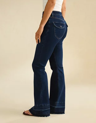 AE Super High-Waisted Flare Jean - Dark Rinse