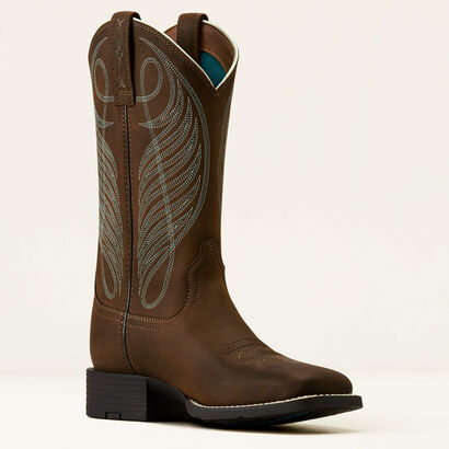 Round Up Wide Square Toe Western Boot Medial