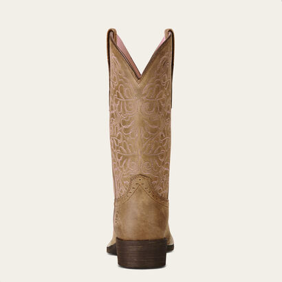 Round Up Remuda Wide Square Toe Western Boot Heel