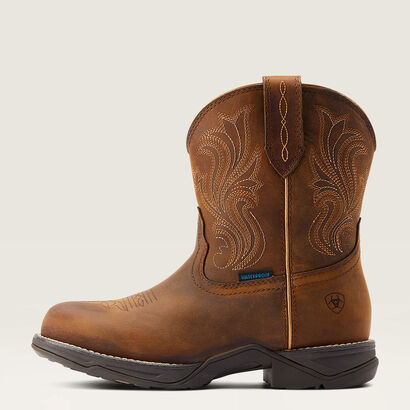 Anthem Round Toe Shortie Waterproof Western Boot Side