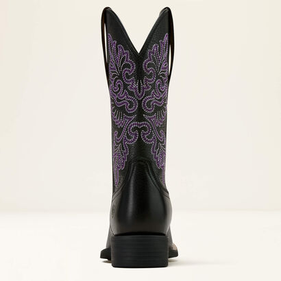 Round Up StretchFit Wide Square Toe Western Boot Heel