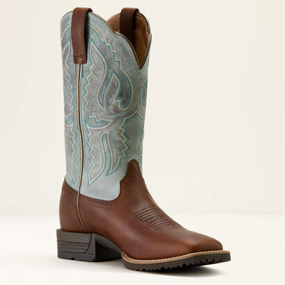 Hybrid Ranchwork Wide Square Toe Western Boot Medial
