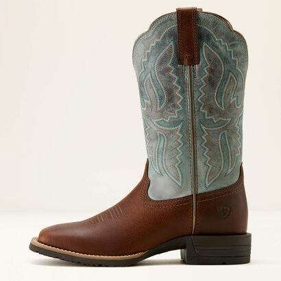 Hybrid Ranchwork Wide Square Toe Western Boot Side