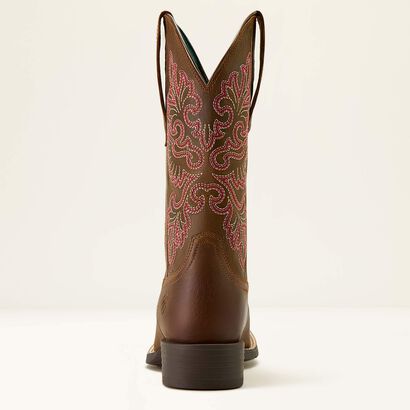 Round Up StretchFit Wide Square Toe Western Boot Heel