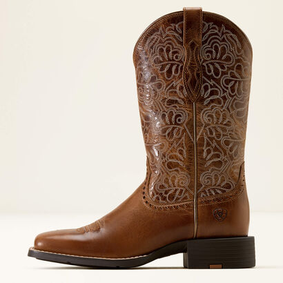 Round Up Remuda Wide Square Toe Western Boot Side