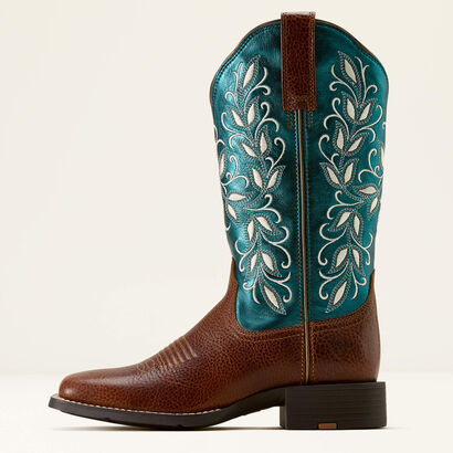 Round Up Holly Wide Square Toe Western Boot Side