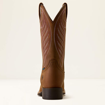 Round Up Waterproof Wide Square Toe Western Boot Heel