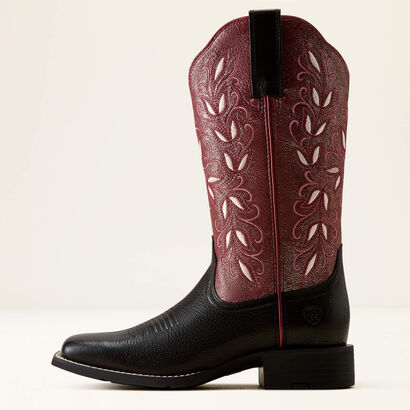 Round Up Holly Wide Square Toe Western Boot Side