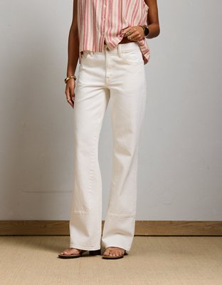 AE77 Premium Vintage Flare Jean - White