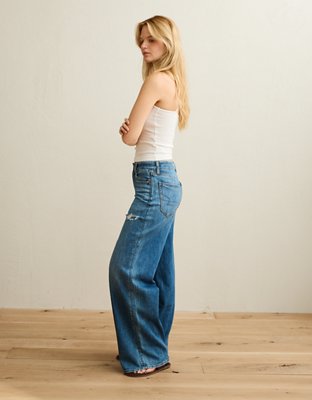 AE Curvy Super High-Waisted Baggy Wide-Leg Jean - Classic Medium