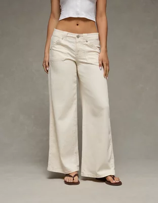 AE Low-Rise Ultra Wide-Leg Pant - Cream