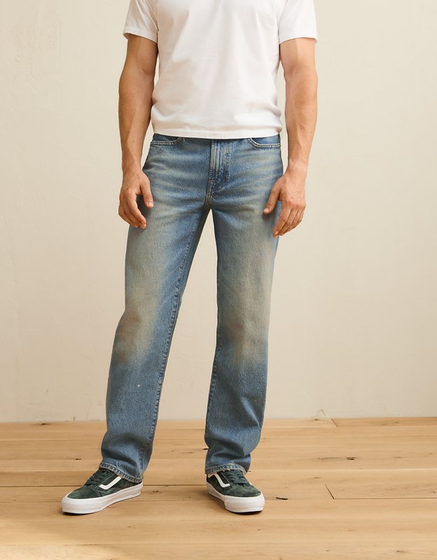 AE Relaxed Straight Jean - Medium Indigo Wash