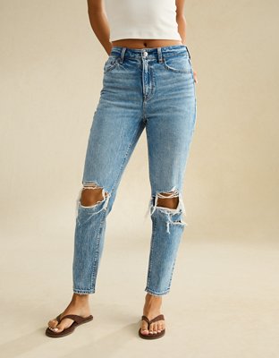 AE Ripped Mom Jean - Blown Out Blue