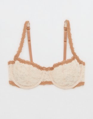Show Off Vintage Lace Unlined Balconette Bra - Cake Batter