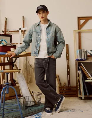 AE Loose Jean - Washed Black