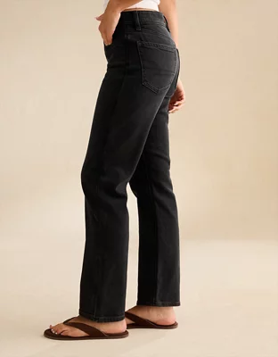 AE High-Waisted Straight Jean - Black