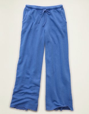 AE Dreamy Fleece Low-Rise Wide-Leg Sweatpant - Blooming Bright Blue