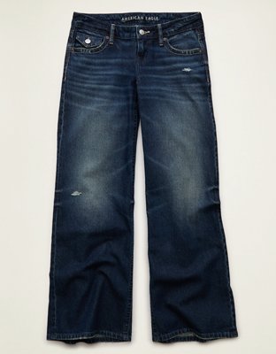 AE Lowest-Rise Baggy Wide-Leg Jean - Dark Wash