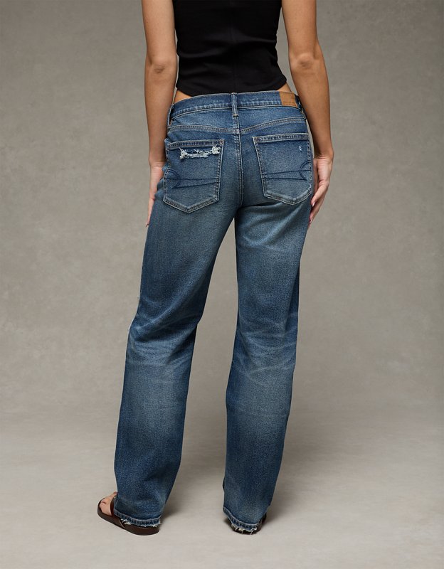 AE Low-Rise Baggy Straight Jean - Medium Tinted Indigo