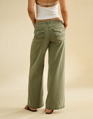 AE Low-Rise Ultra Wide-Leg Pant - Succulent Olive