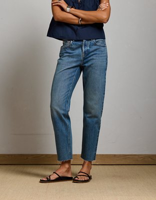 AE77 Premium Straight Ankle Jean - Medium Wash