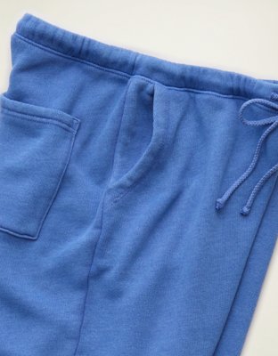 AE Dreamy Fleece Low-Rise Wide-Leg Sweatpant - Blooming Bright Blue