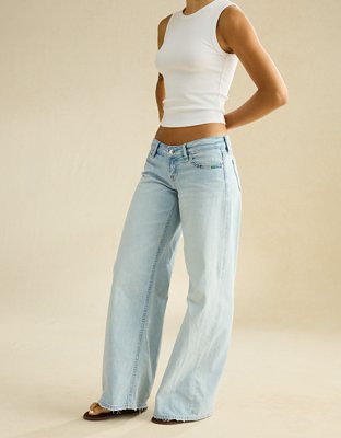AE Lowest-Rise Baggy Wide-Leg Jean - Light Vintage