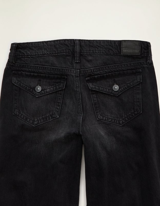 AE Lowest-Rise Baggy Wide-Leg Jean - Black