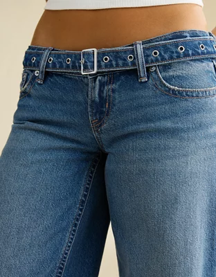 AE Lowest-Rise Baggy Wide-Leg Jean - Medium Tinted
