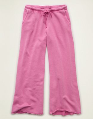 AE Dreamy Fleece Low-Rise Wide-Leg Sweatpant - Starlet Pink
