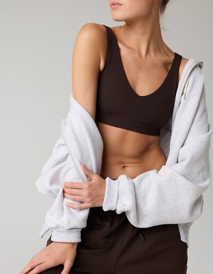 OFFLINE By Aerie Real Me XTRA Classic Double V Sports Bra - Deep Earth