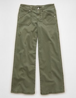 AE Low-Rise Ultra Wide-Leg Pant - Succulent Olive