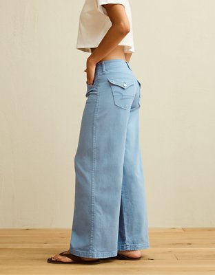 AE Low-Rise Ultra Wide-Leg Pant - Blue