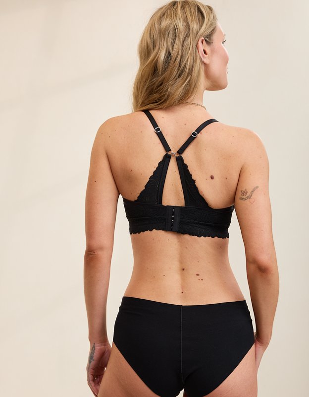 Sunnie Bloom Lace Full Coverage Lightly Lined Bra - True Black