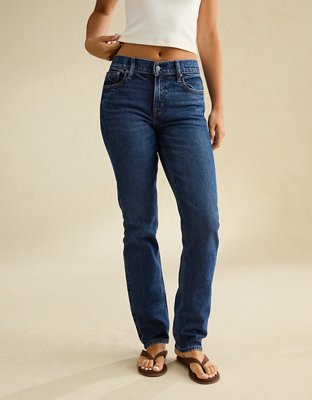AE High-Waisted Straight Jean - Dark Wash