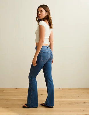 AE Super High-Waisted Flare Jean - Medium Indigo Wash