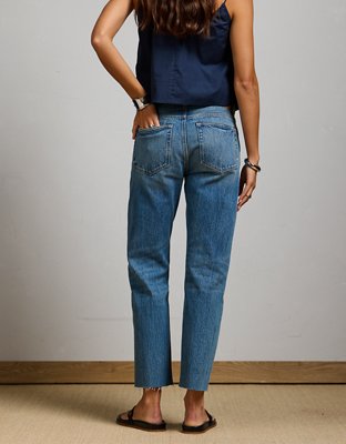 AE77 Premium Straight Ankle Jean - Medium Wash