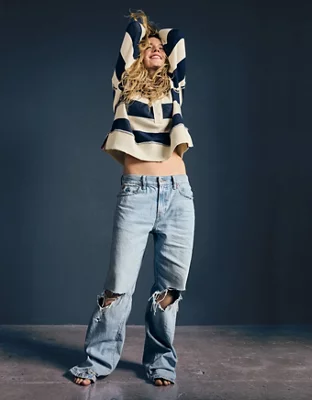 AE Low-Rise Baggy Straight Jean - Light Vintage