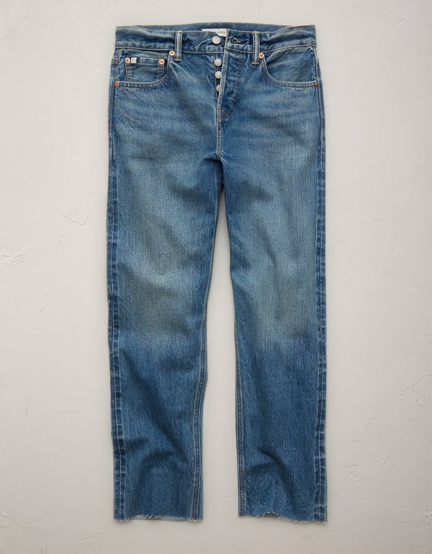 AE77 Premium Straight Ankle Jean - Medium Wash